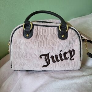 Juicy Couture Vinatge Style Dusty Blush Pink/Chocolate Bowler/Satchel.